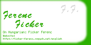 ferenc ficker business card